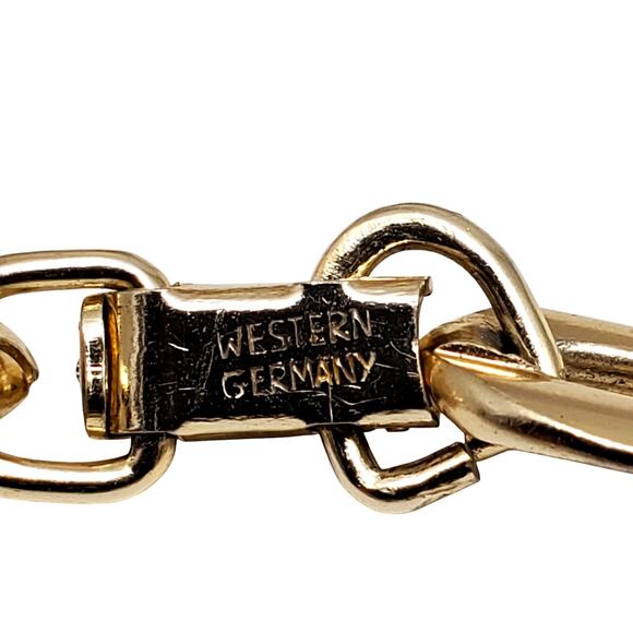 Vintage West Germany Pale Gold Tone Chunky Link Chain Statement Necklace Retro - Picture 7 of 9